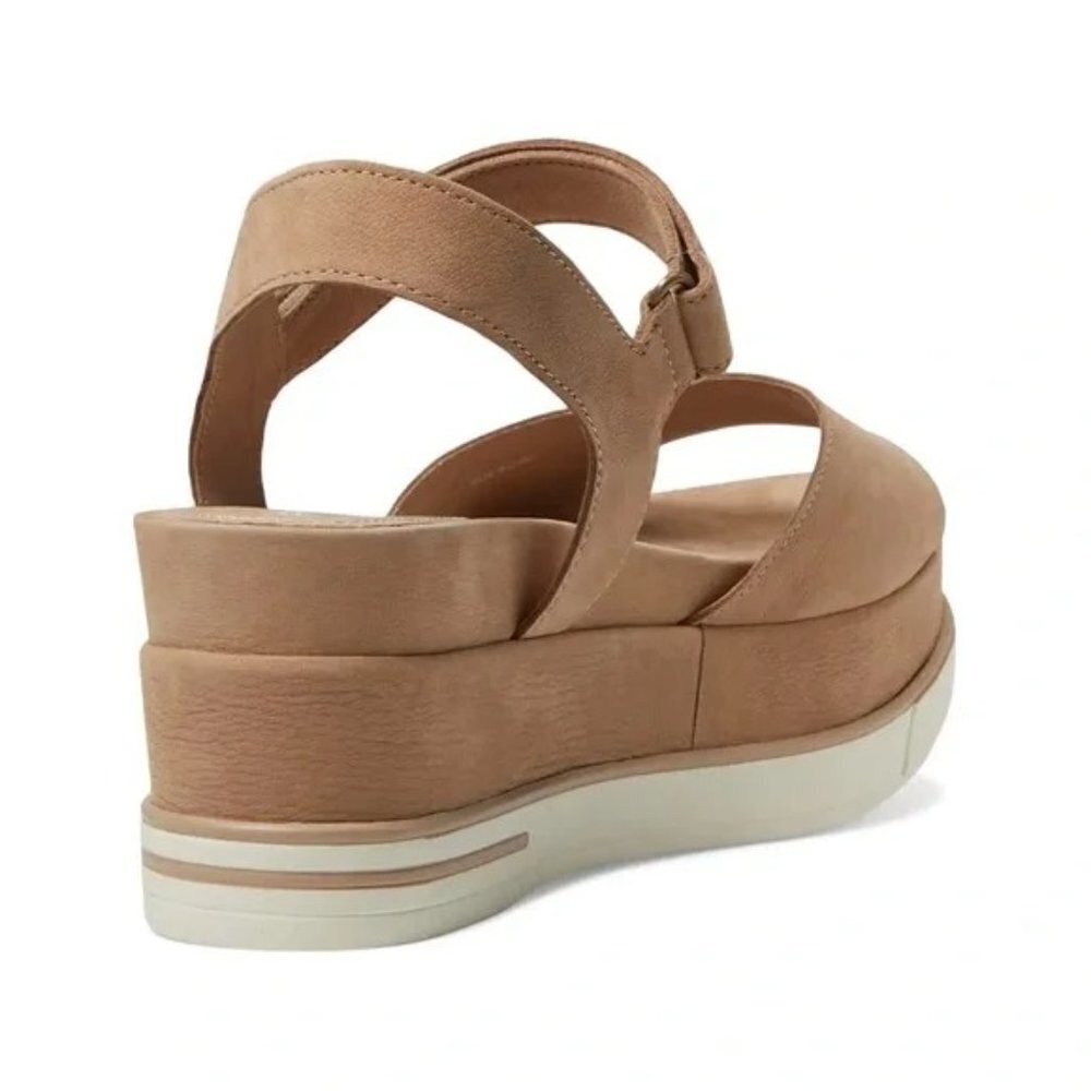 🌞 Eileen Fisher Beige Barley Beck Sporty Platform Wedge Heeled Sandals - Picture 5 of 11